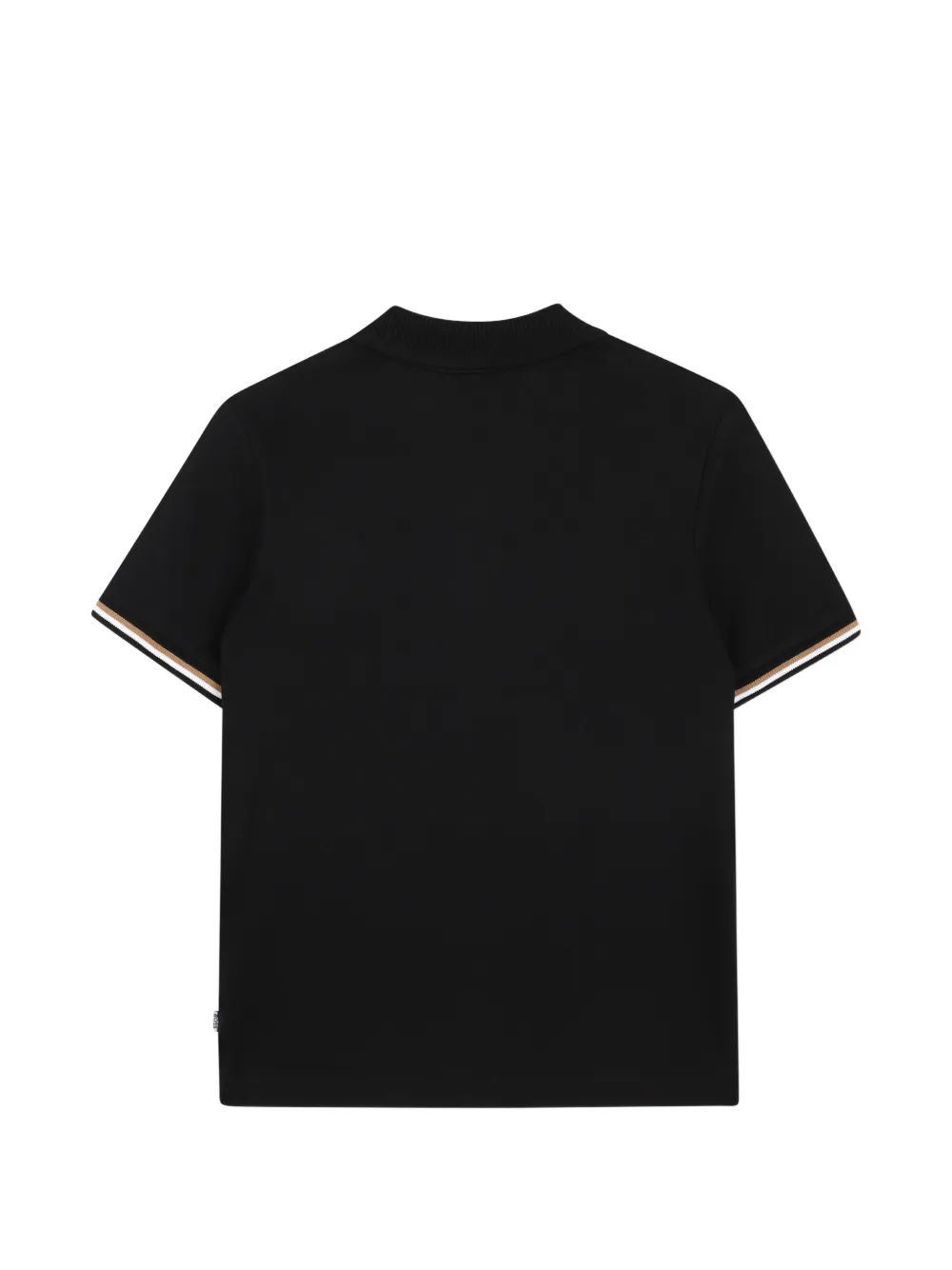 BOSS Kidswear Button-up poloshirt met korte mouwen Zwart