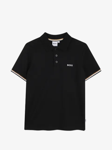 BOSS Kidswear button-up short-sleeve polo shirt