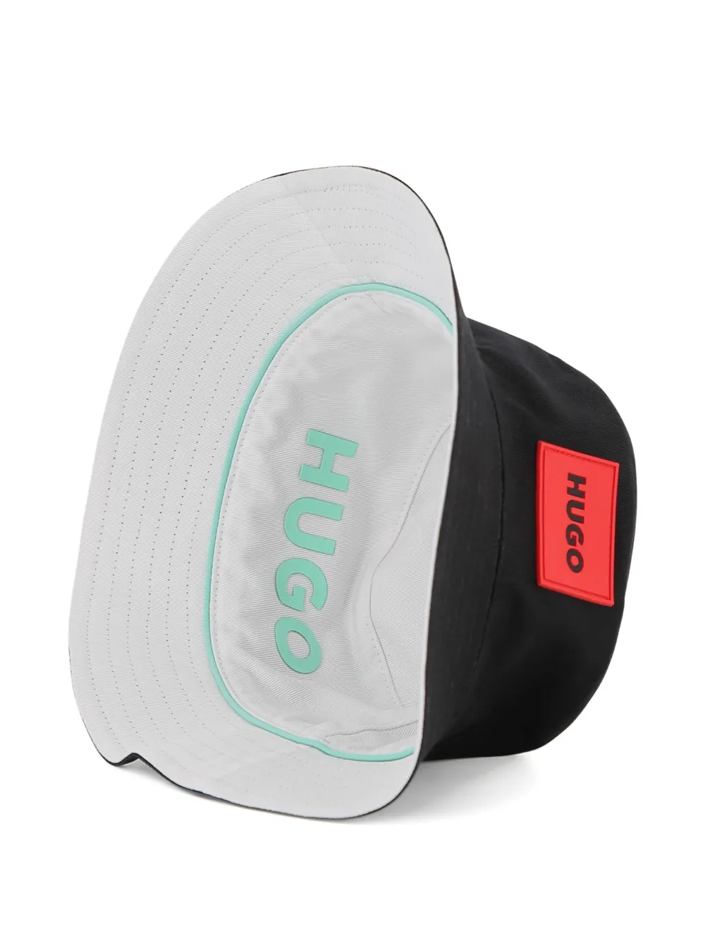  Hugo Kids Logo-patch Bucket Hat - Black 