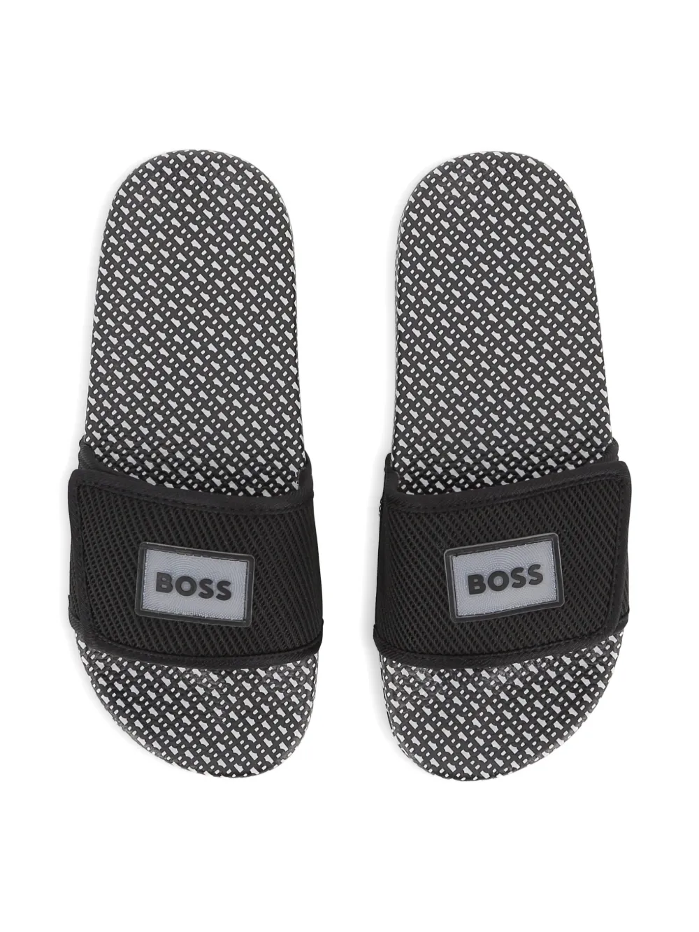 BOSS Kidswear Slippers met patroon Wit