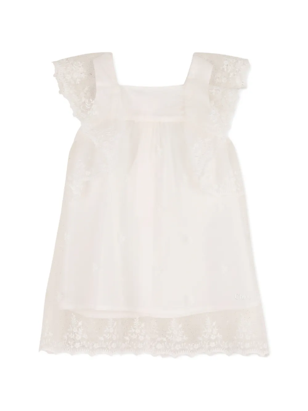  Chloé Kids Conjunto De Encaje - Blanco 