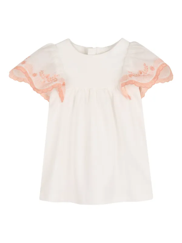 chloe embroidered short dress Chloe Sequin Embroidered Mesh Skater Dress main image 0