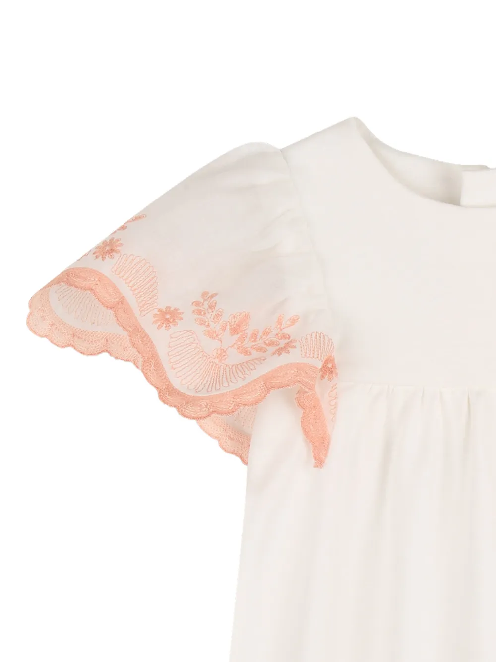 Chloé Kids Jurk met geborduurde bloemen Wit