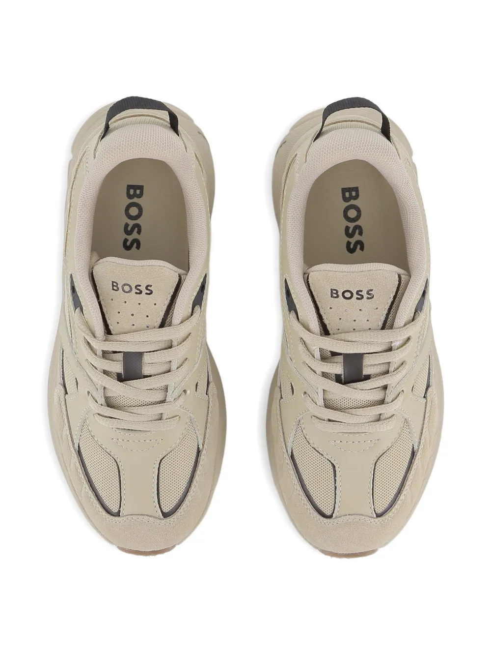 BOSS Kidswear Sneakers met vlakken Beige