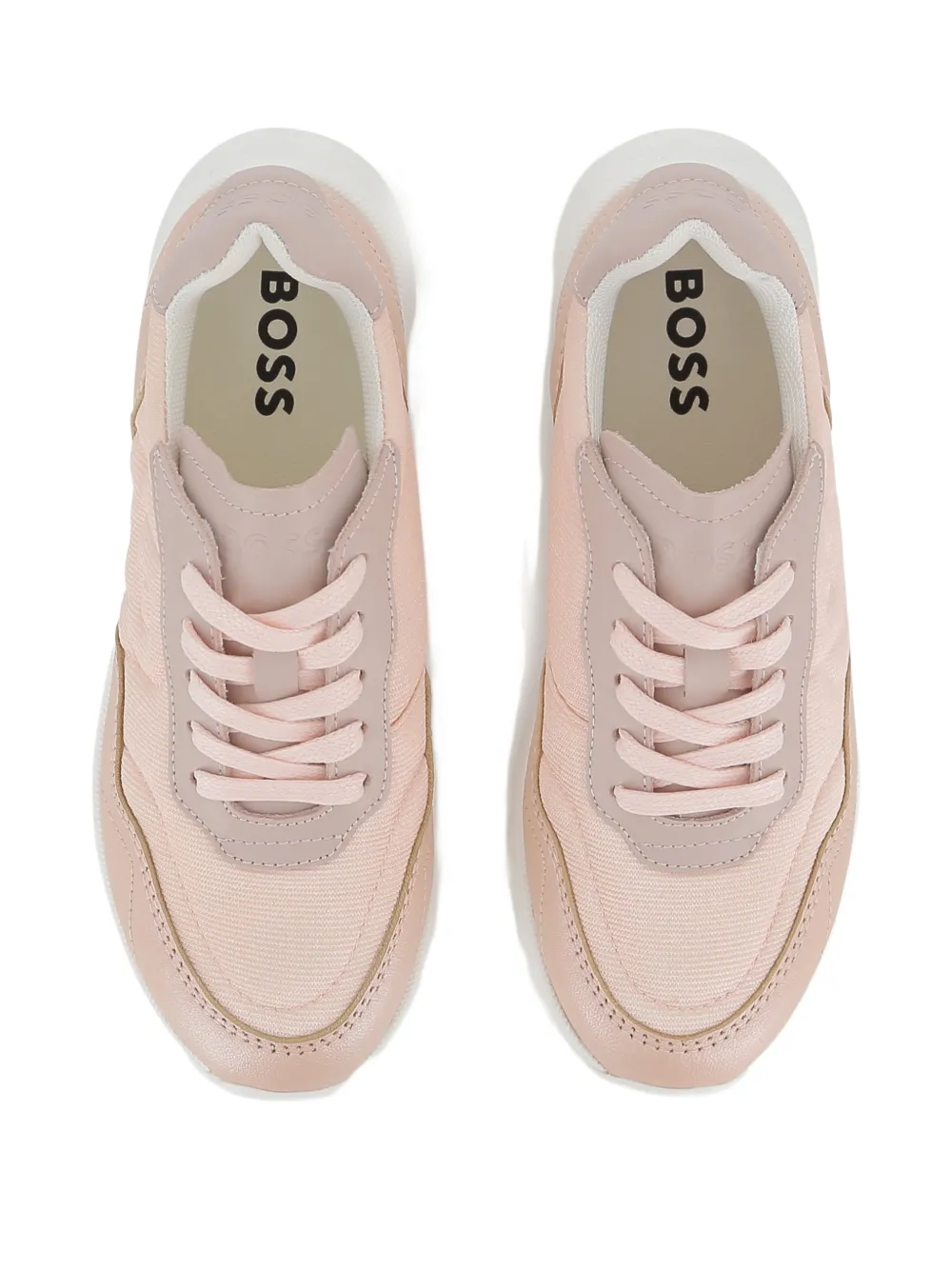 BOSS Kidswear Sneakers met logo-reliëf Roze