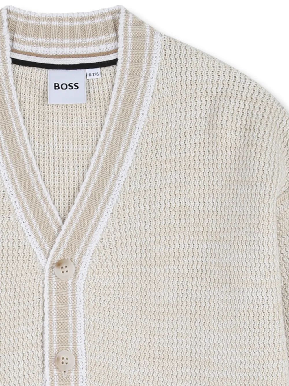  Boss Kidswear Button Stripe Cardigan - Neutrals 