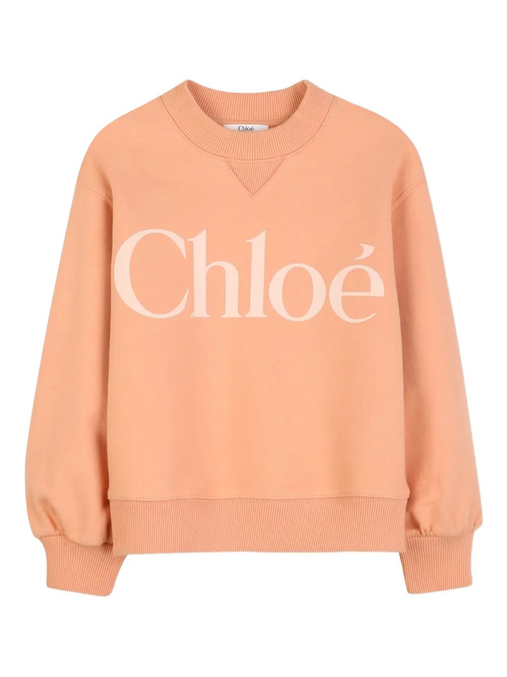 Chloé Kids logo print top - Orange