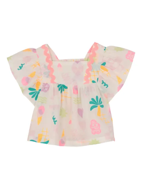 Billieblush graphic-print ruffled top