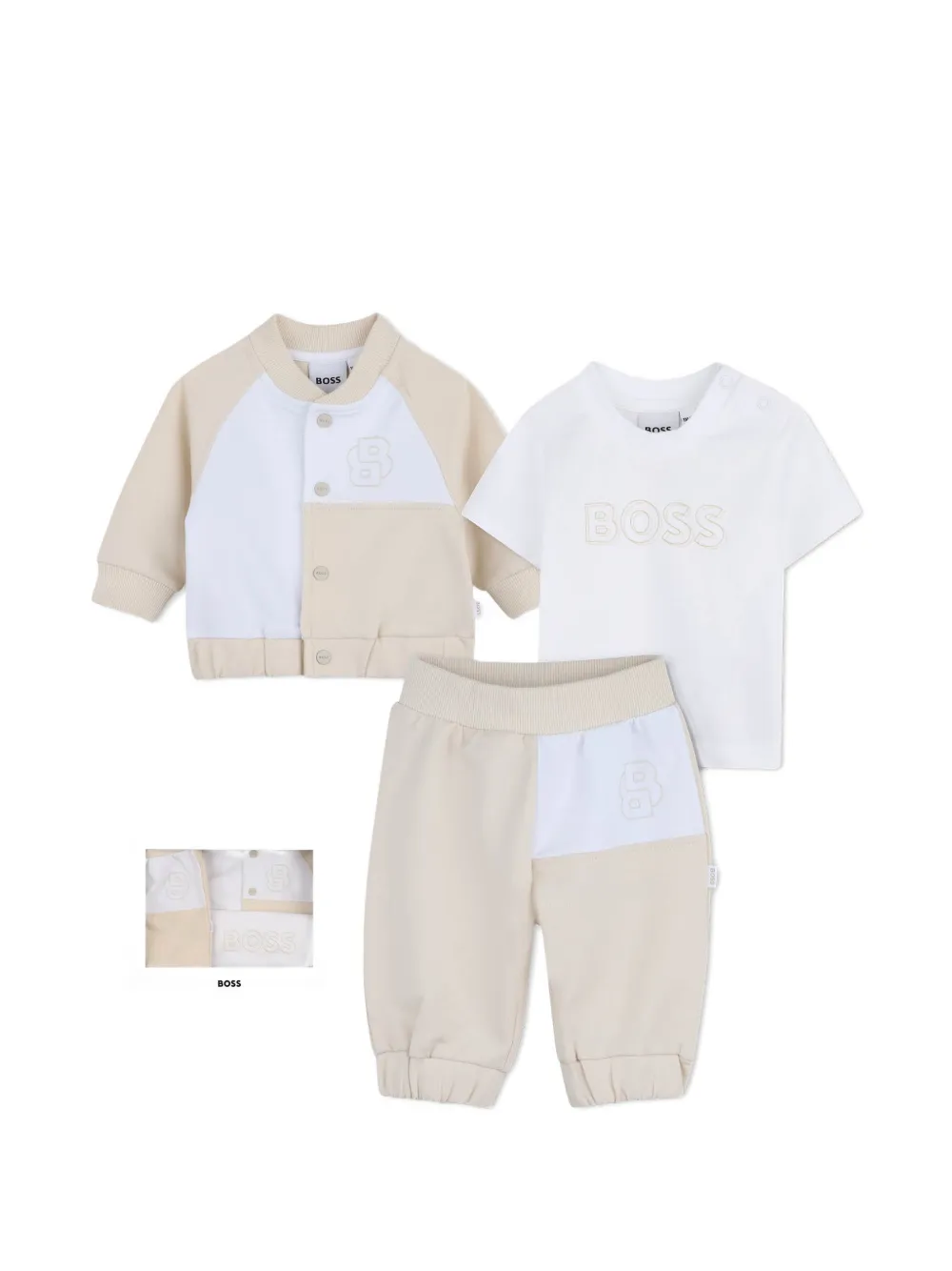 Hugo Boss Babies' Panelled Tracksuit Set In White