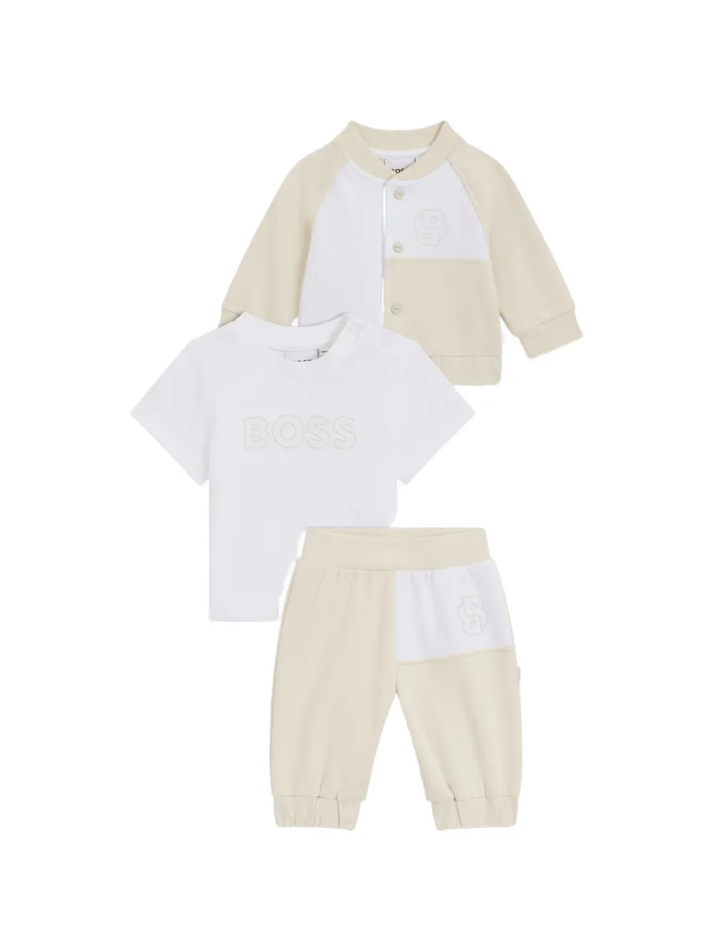 BOSS Kidswear Trainingspak met vlakken Wit