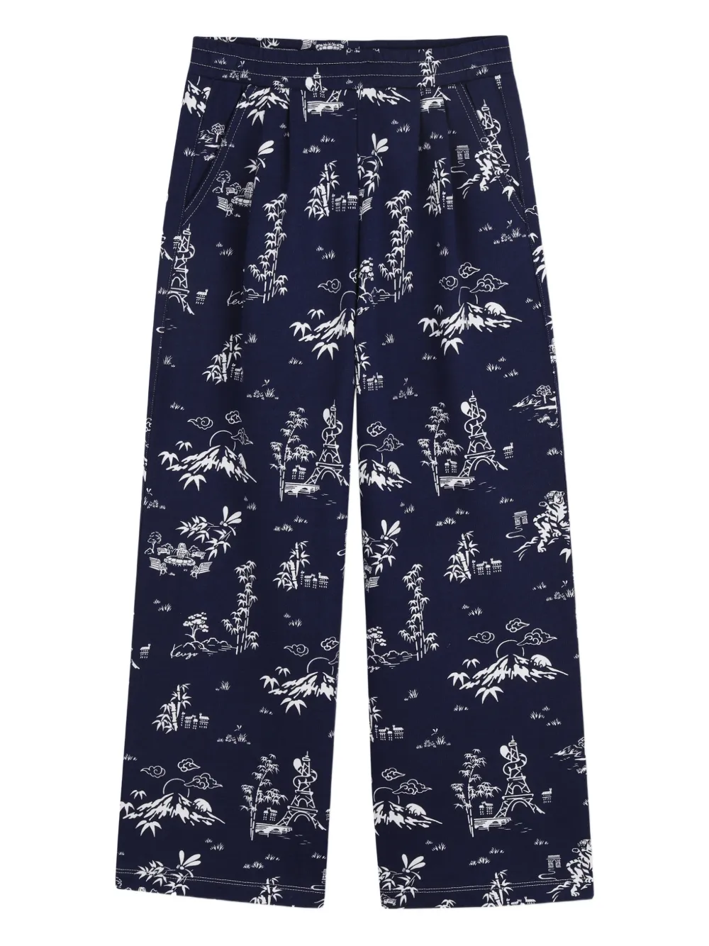 Kenzo Kids printed casual trousers - Blu