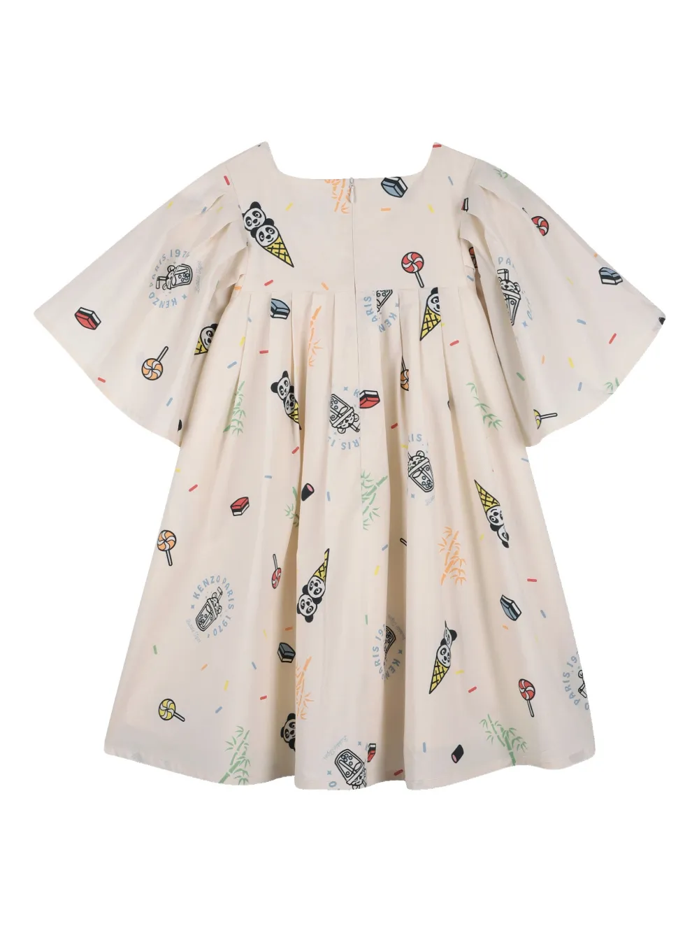 Kenzo Kids Jurk met vierkante hals Beige