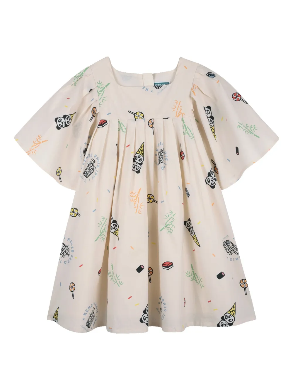 Kenzo Kids Abito con scollo quadrato - Toni neutri