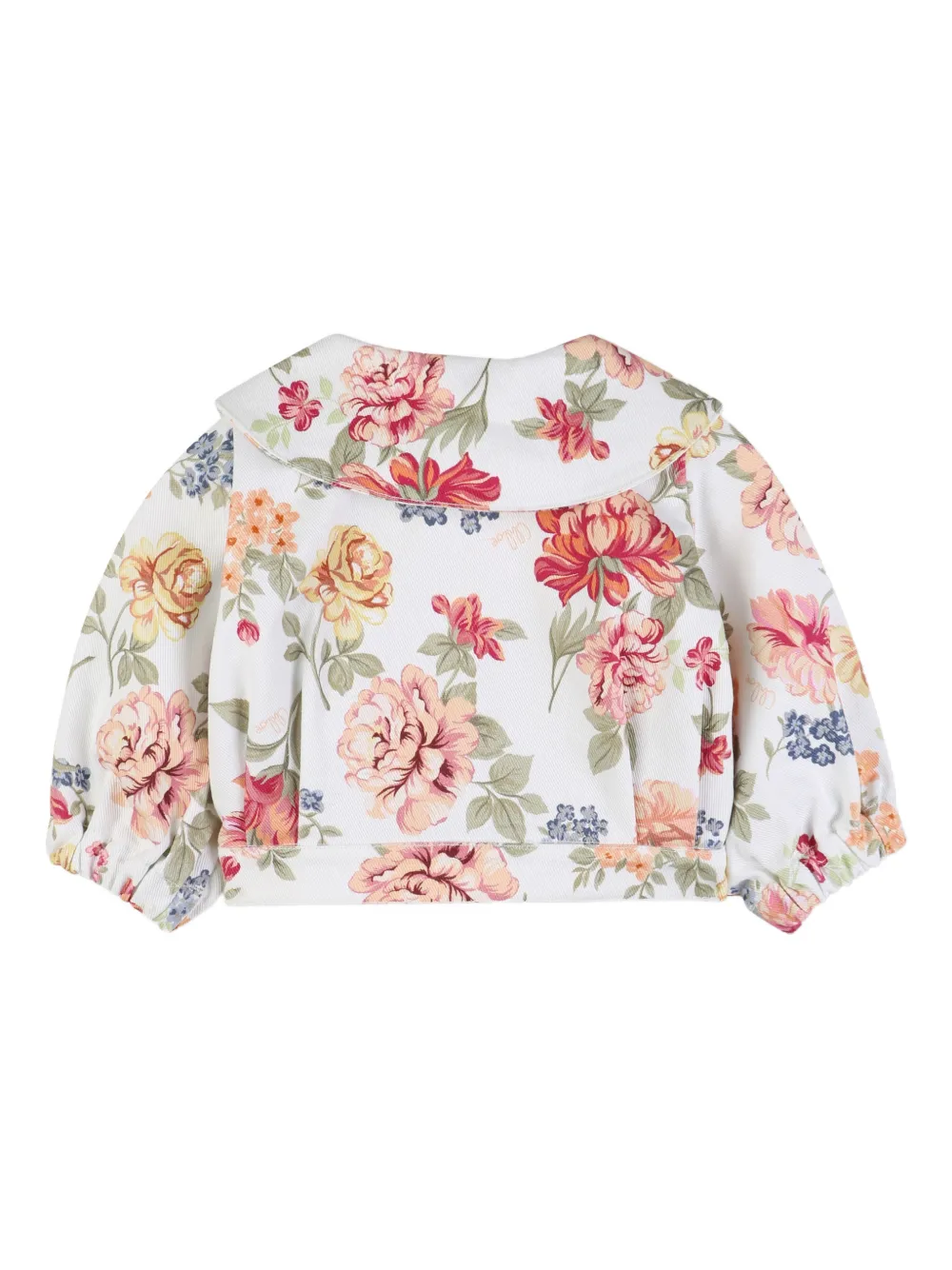  Chloé Kids Floral-print Jacket - White 