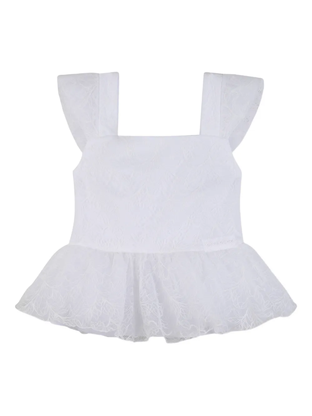 Givenchy Kids Top con scollo quadrato - Bianco