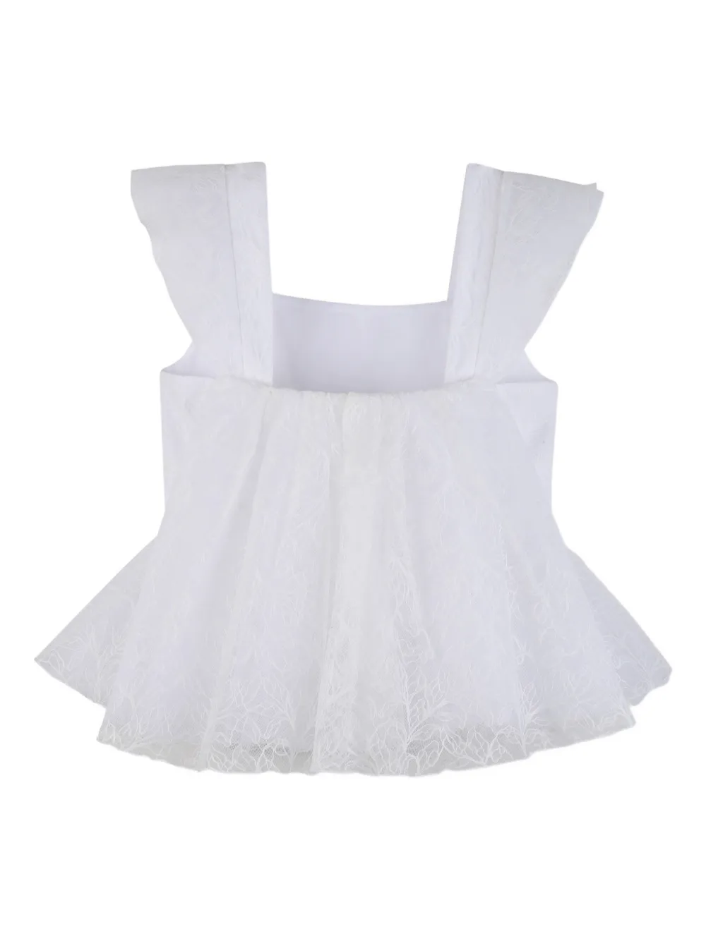 Givenchy Kids Top met vierkante hals en kant Wit