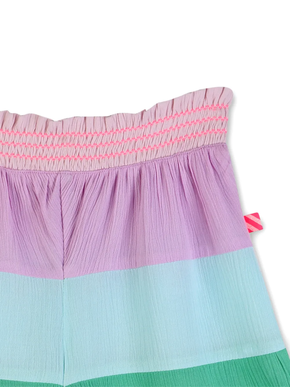 Billieblush Gesmockte gestreepte shorts Groen