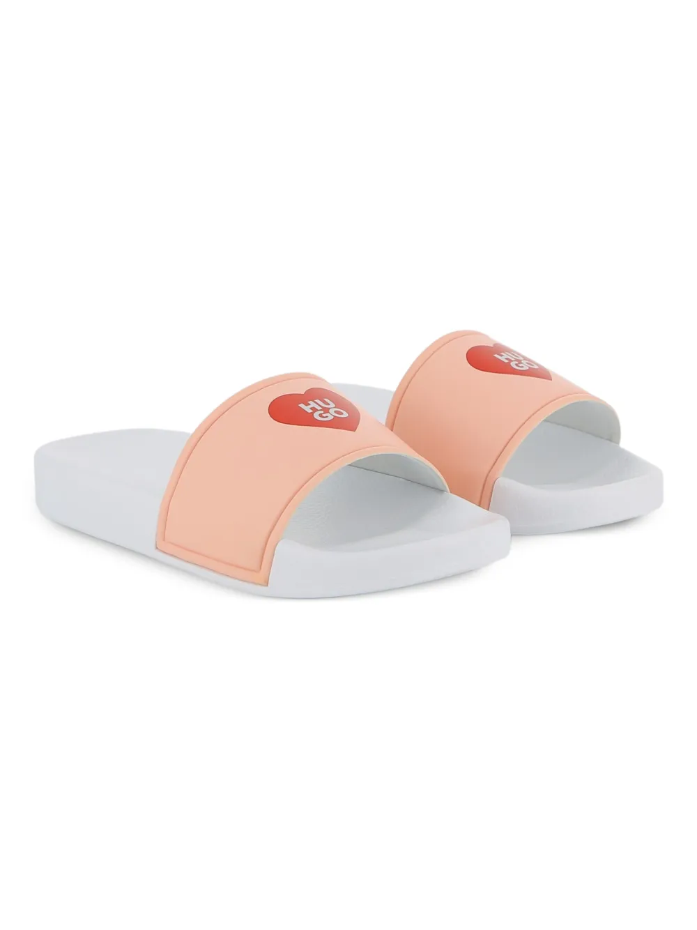 HUGO KIDS Teenslippers met hartpatroon Wit