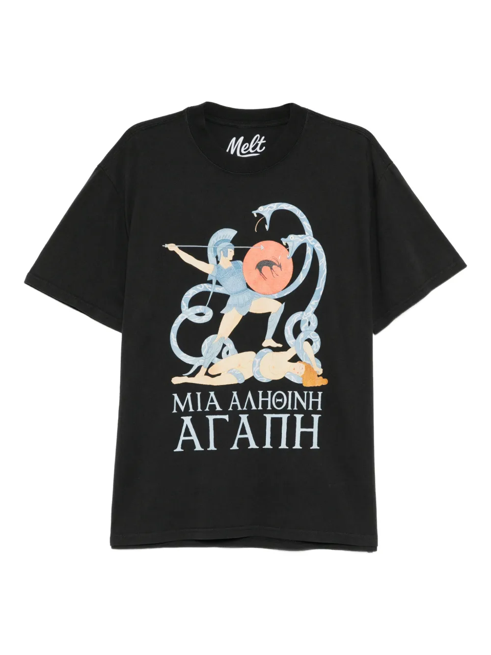 Melt cotton printed T-shirt - Schwarz