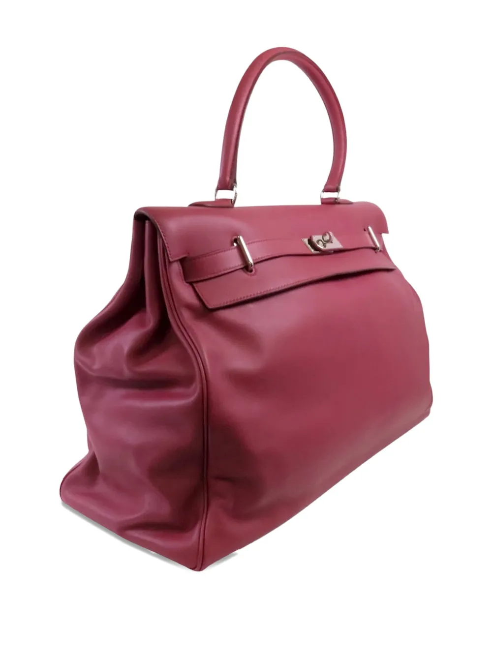 Pre-owned Hermes 2012 50 Kelly Relax Tote Bag In Red