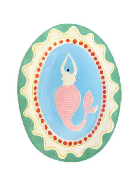 LAETITIA ROUGET grande assiette décorative imprimée sirène