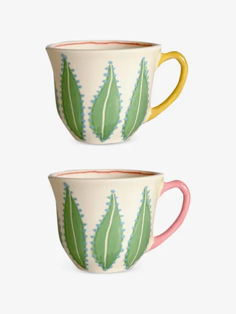 LAETITIA ROUGET leaf-print mugs (set of two)