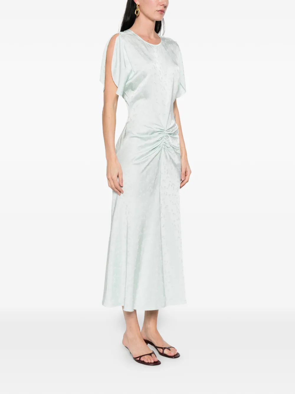  Victoria Beckham Floral-pattern Midi Dress - Green 