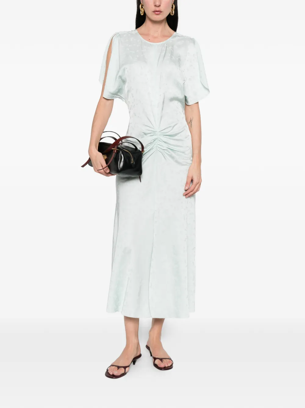  Victoria Beckham Floral-pattern Midi Dress - Green 
