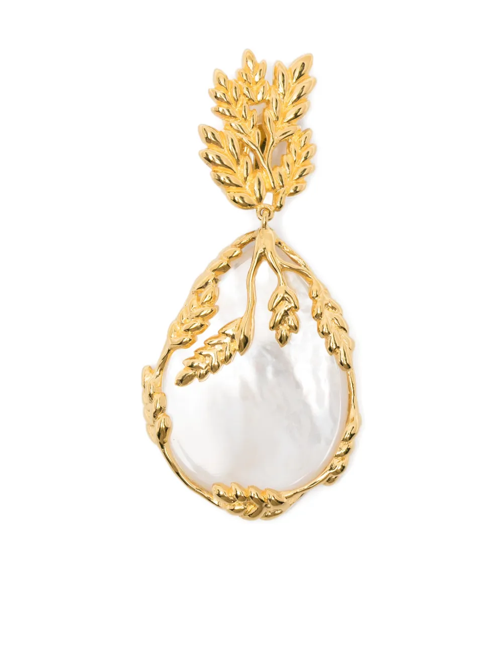 Aurelie Bidermann Françoise leaf-design earrings - Oro