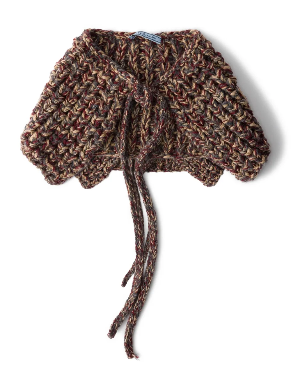 Prada mélange wool knit collar - Marrone