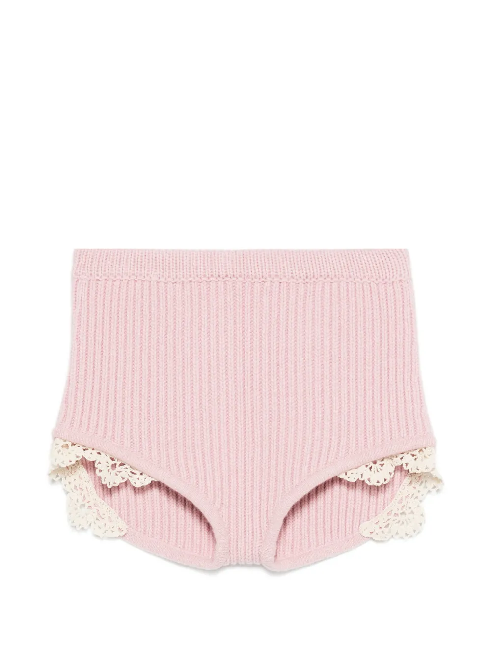 Magda Butrym lace-trim knitted shorts - Rosa