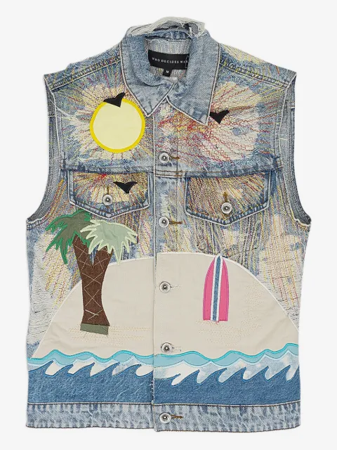 Who Decides War appliqué-detail vest