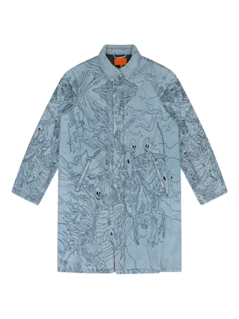 Who Decides War Four Horsemen printed trench coat