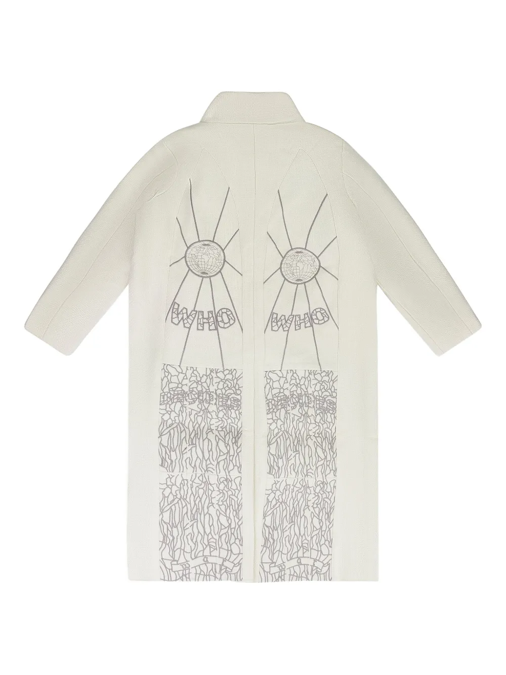 Who Decides War abrigo con motivo gráfico | Abrigos con botonadura simple | Image 2