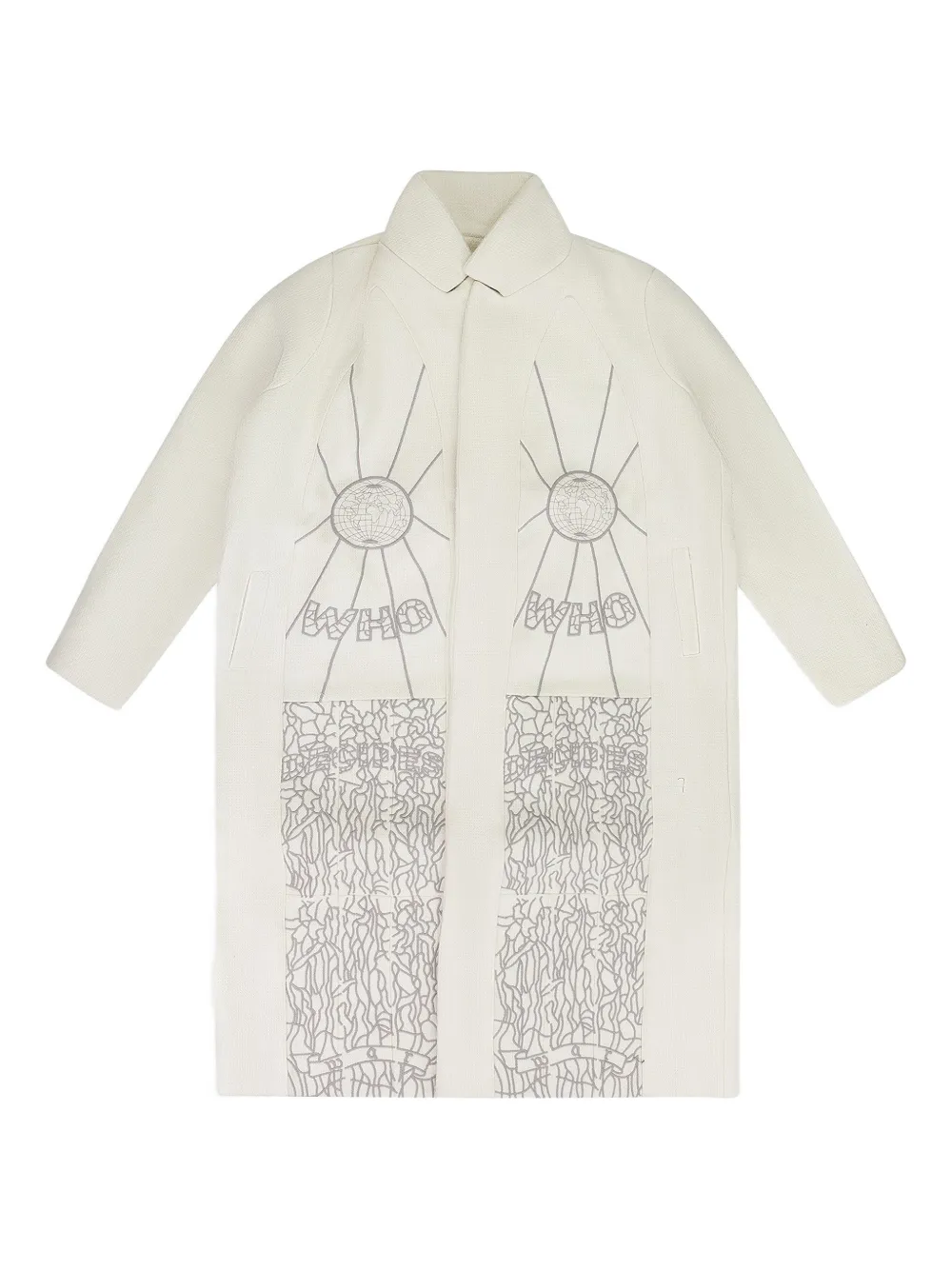 Who Decides War graphic coat - Bianco