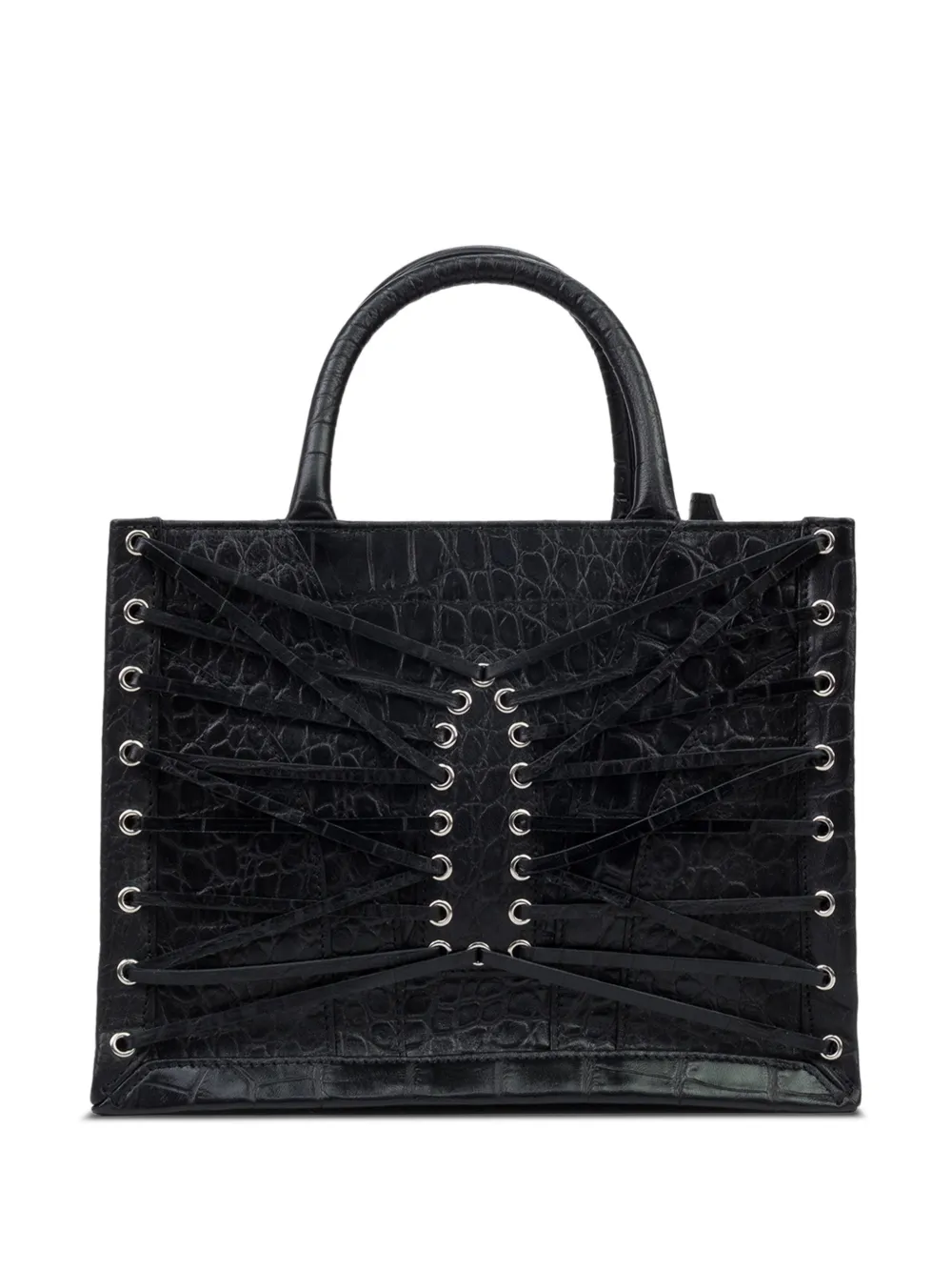 Who Decides War Drawstring-detail Tote Bag In Black