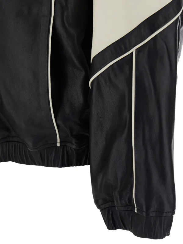 AMIRI logo-print Leather Jacket | Black | FARFETCH