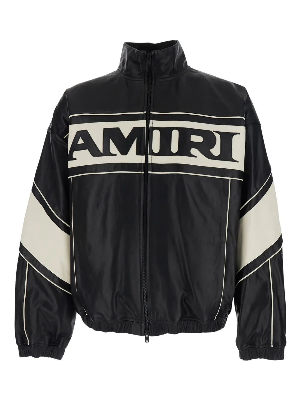 AMIRI logo-print leather jacket | Black | Image 1