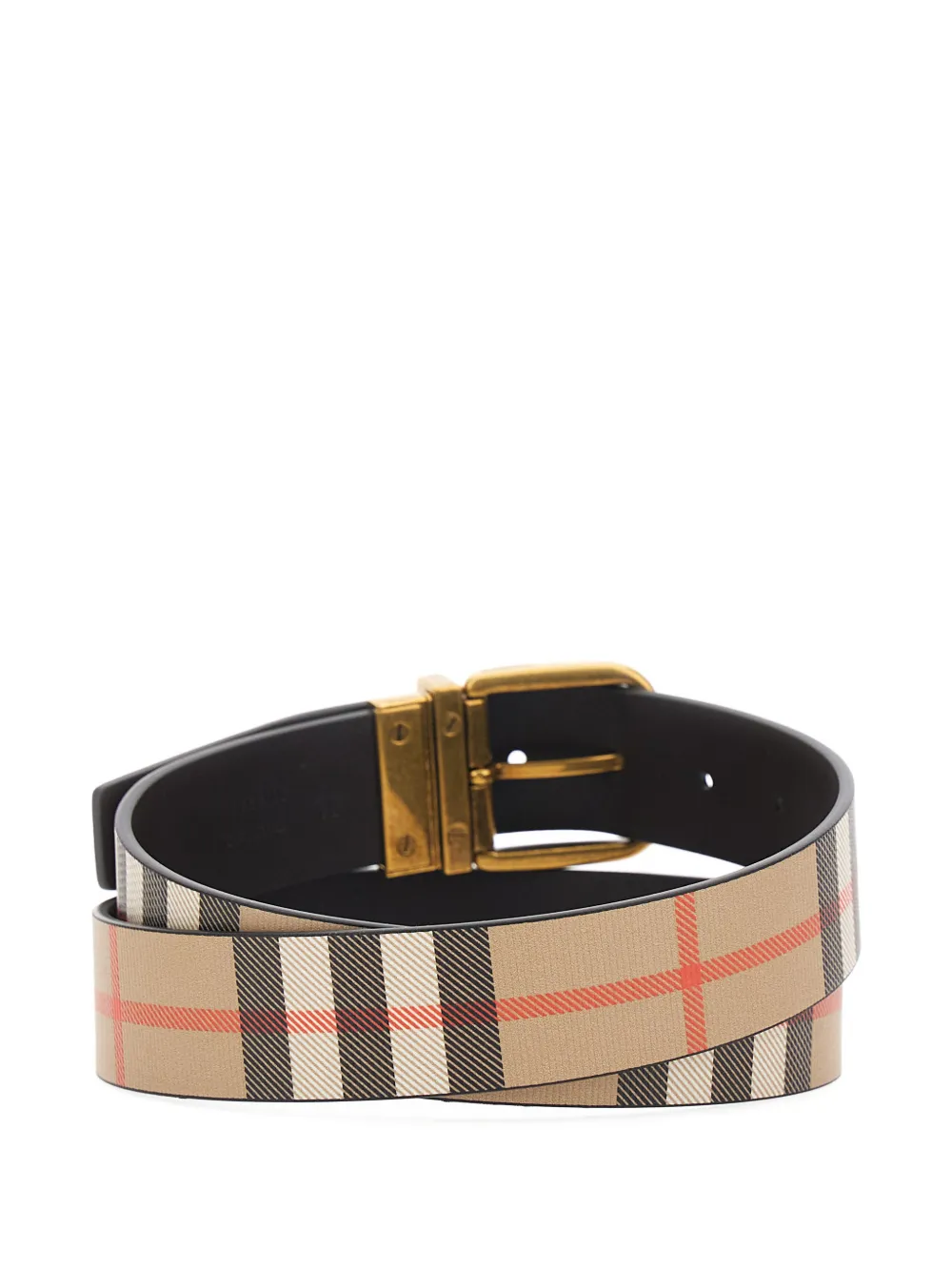 Burberry check print belt - Beige