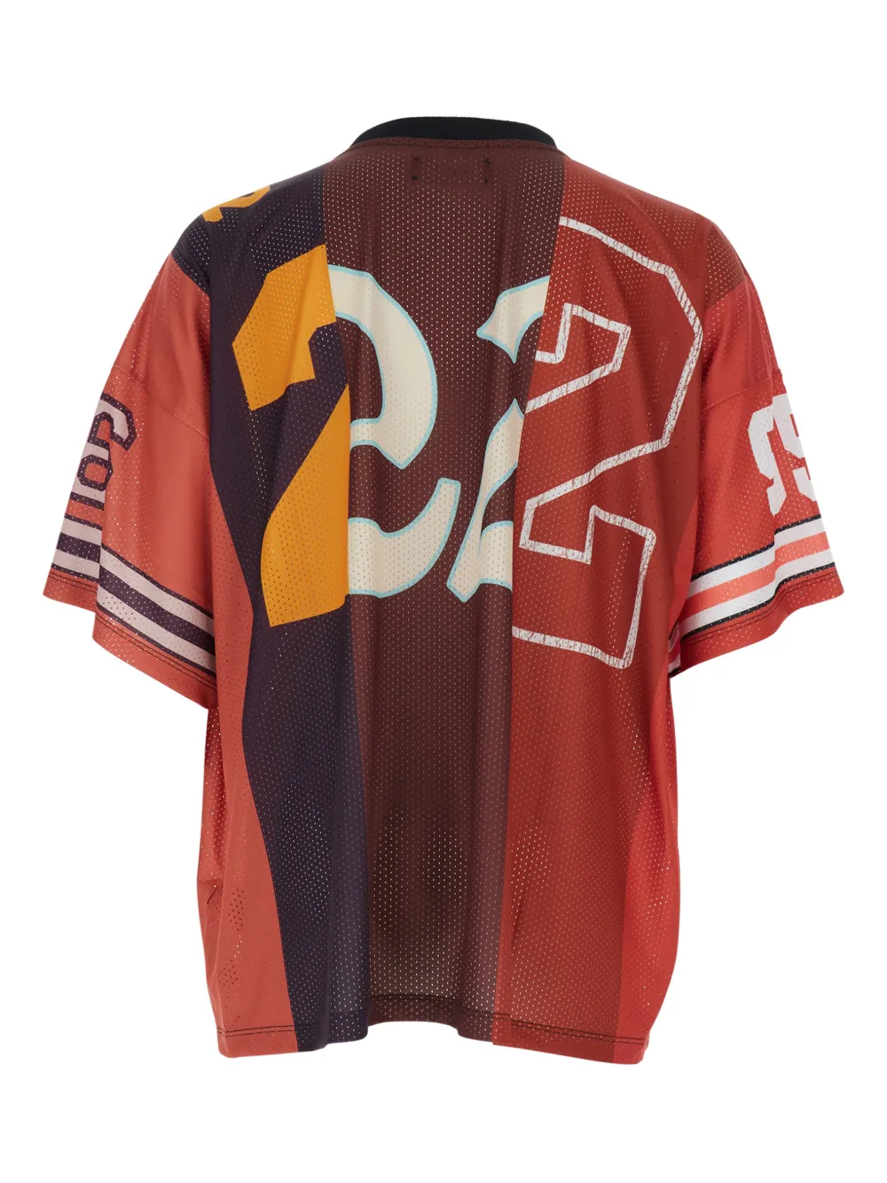 AMIRI patchwork V-neck T-shirt - Rood