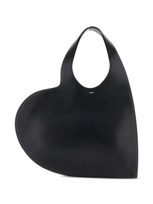 Coperni Heart Cut-out Shoulder Bag in Black