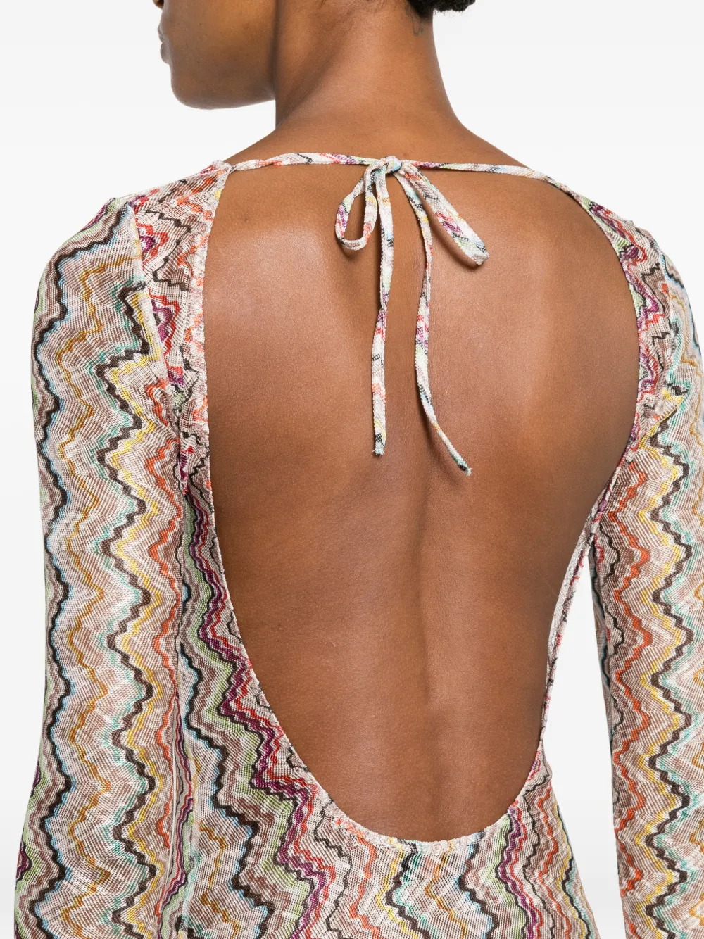 Missoni Jurk met lange mouwen en zigzag-print Beige