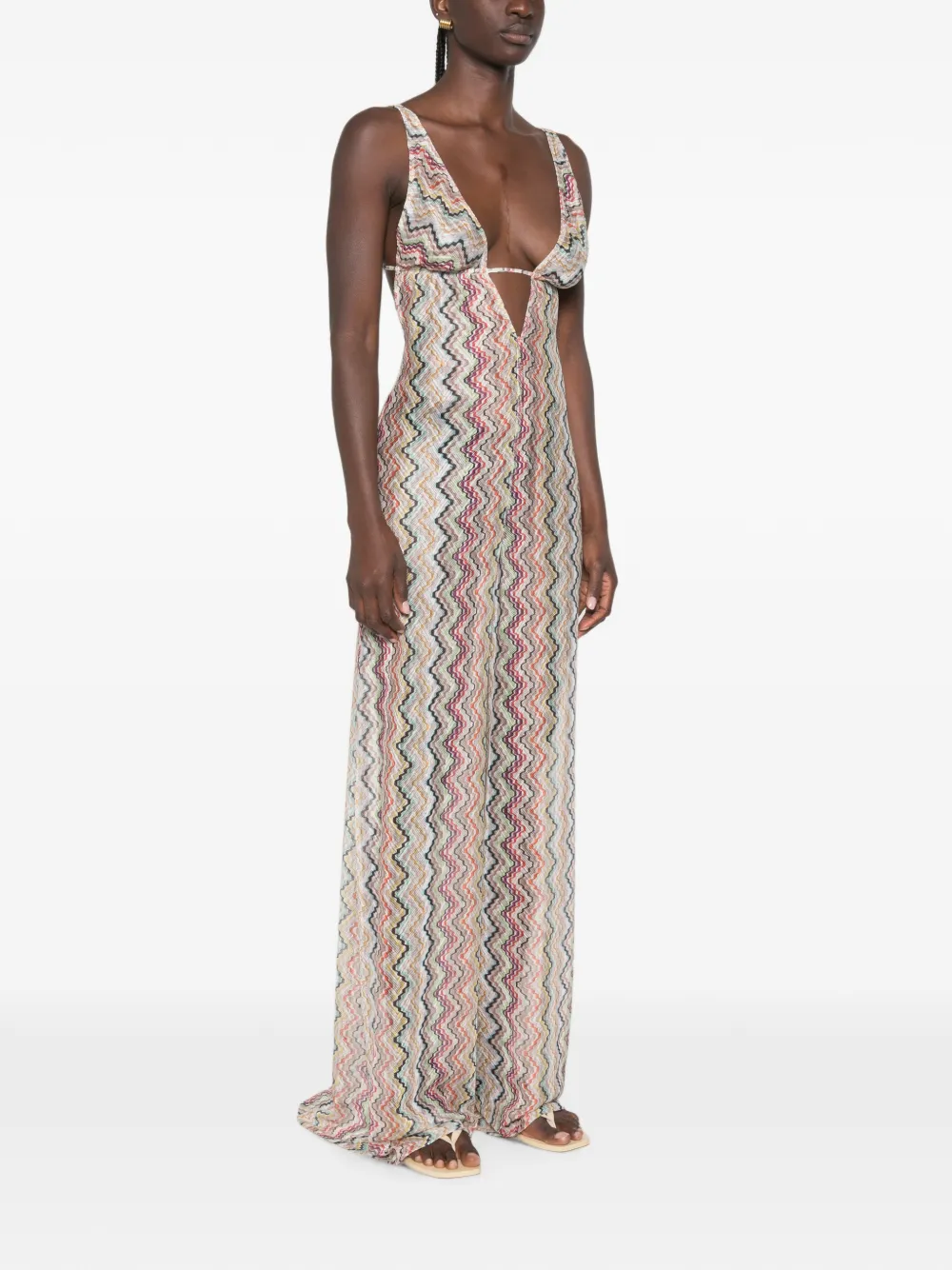 Missoni Jumpsuit met zigzag-patroon Beige
