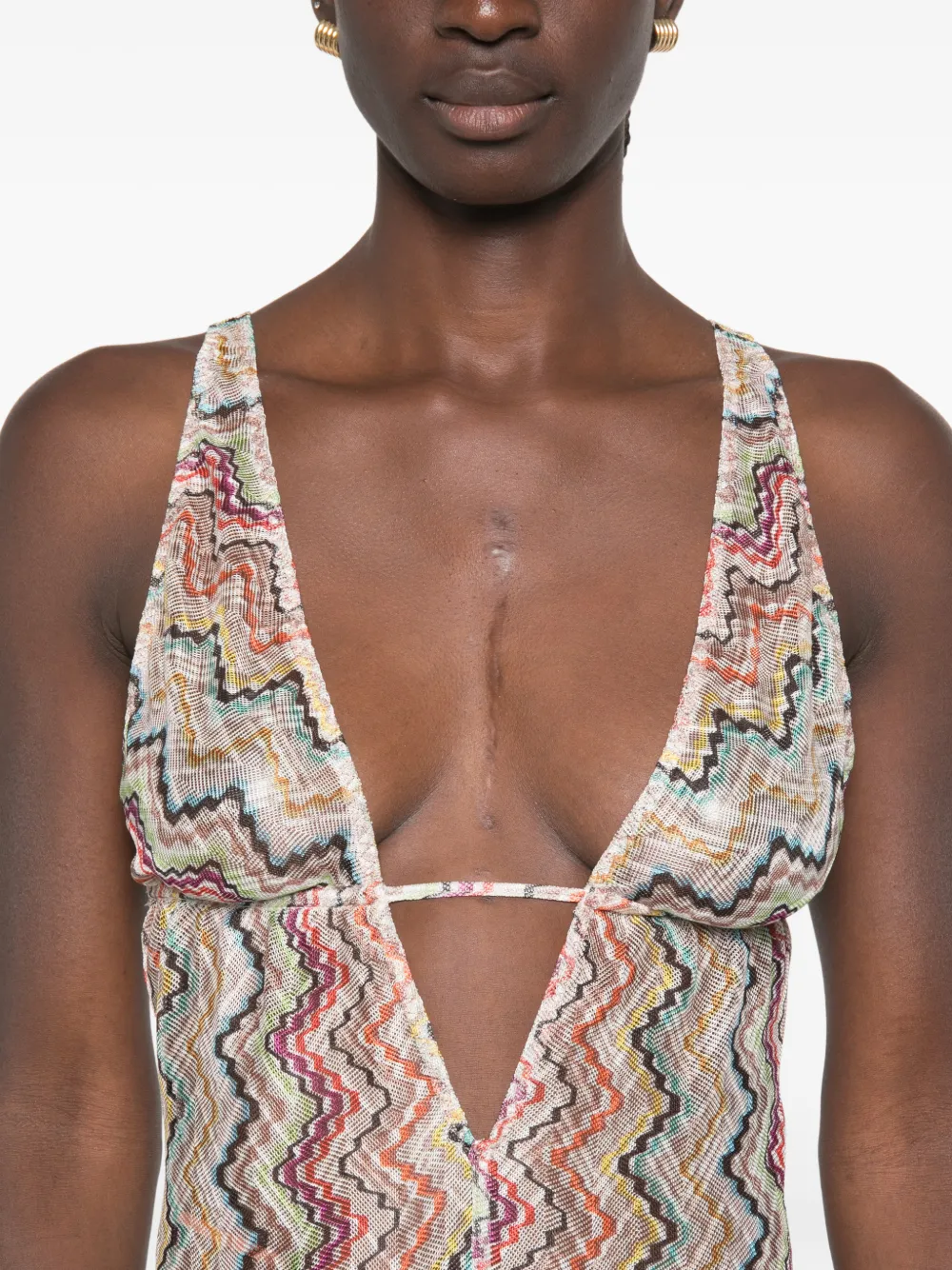 Missoni Jumpsuit met zigzag-patroon Beige