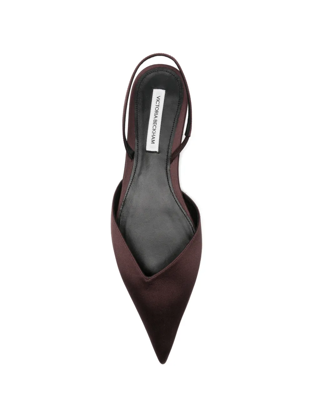Victoria Beckham Sloan asymmetric satin ballet flats Rood