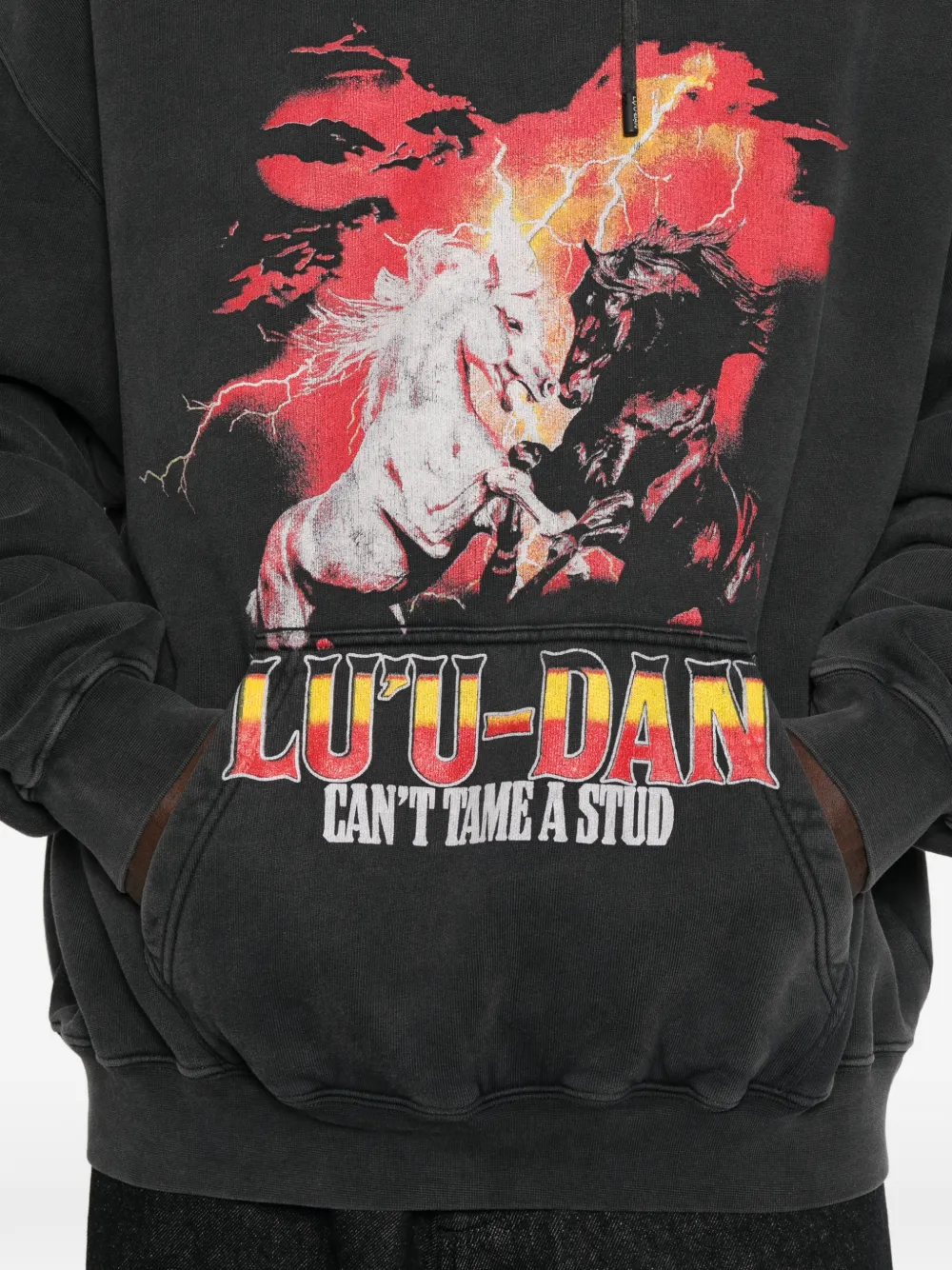 Graphic-Print Oversized Hoodie