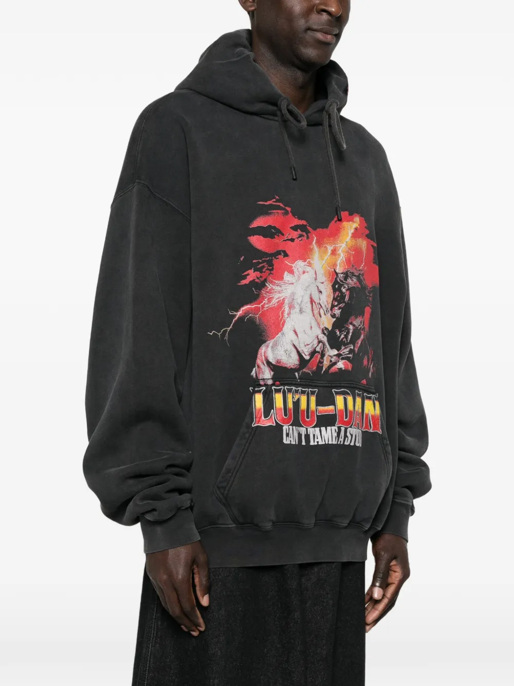 Graphic-Print Oversized Hoodie