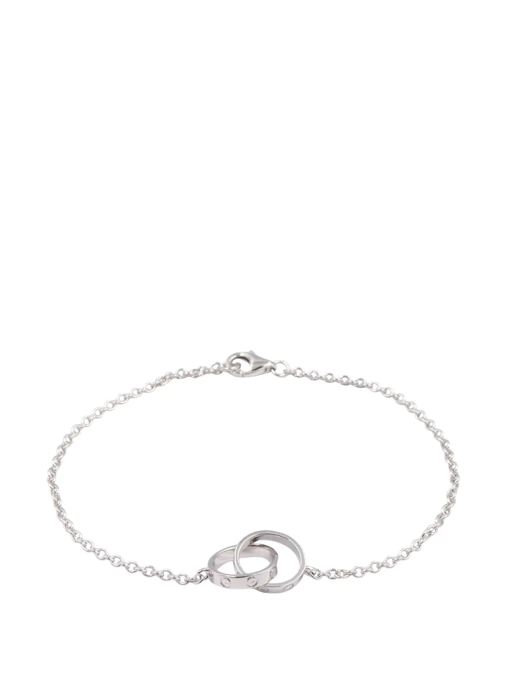 Pre-owned Cartier 2010-2025 18k White Gold Love Interlocking Bracelet In Silver