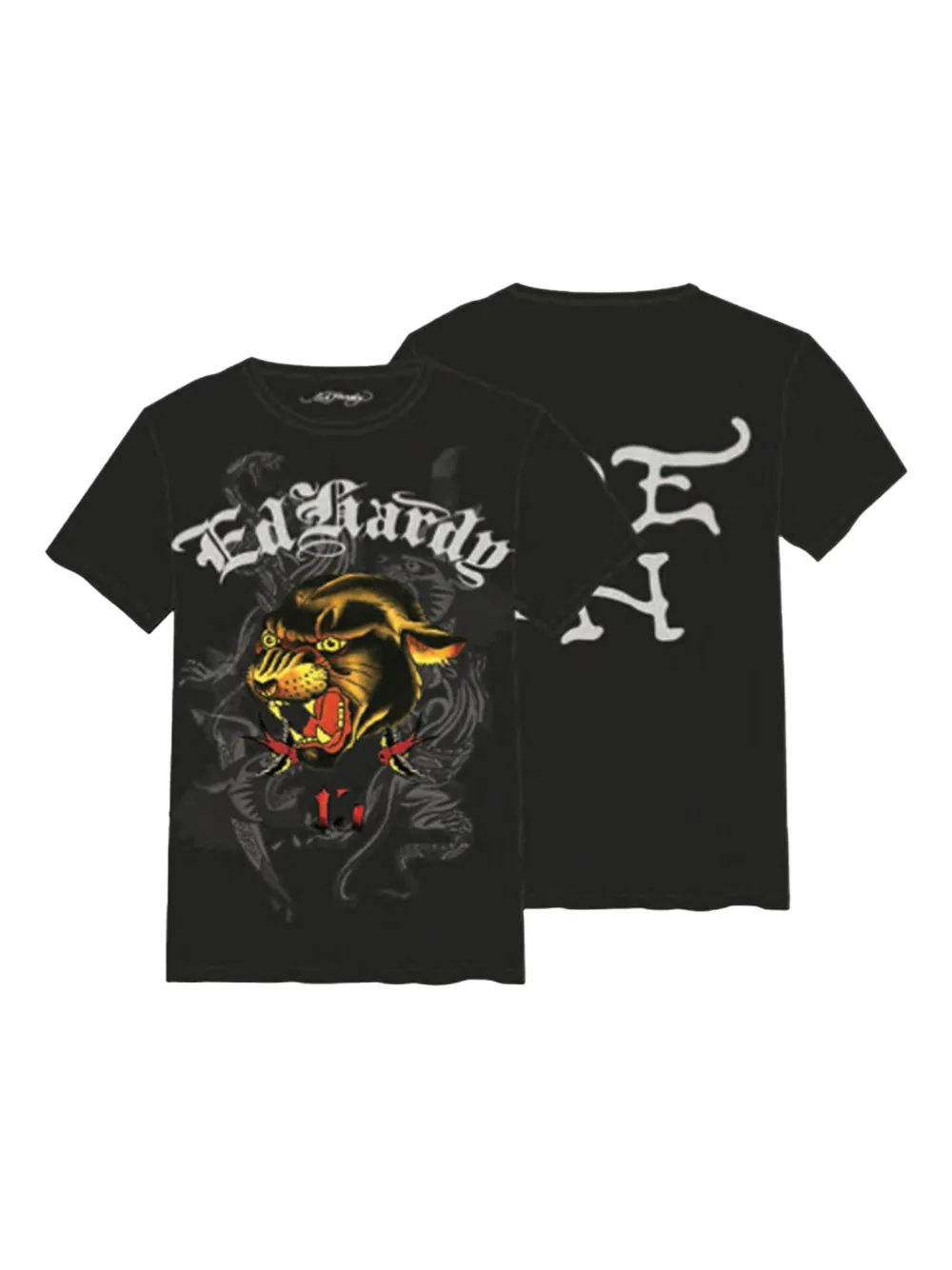 Ed Hardy Panther Head T-shirt In Black
