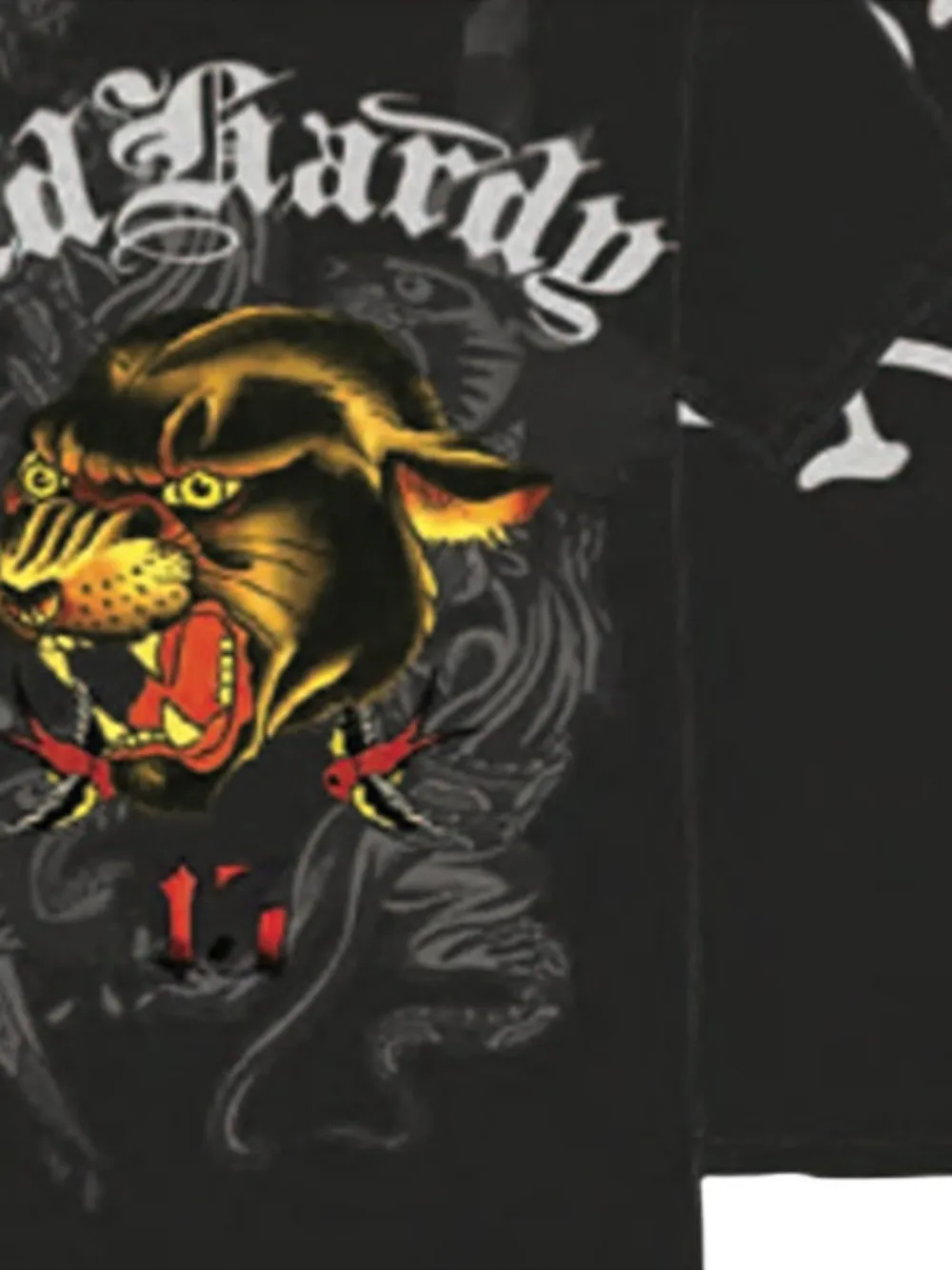 Ed Hardy Panther Head T-shirt In Black
